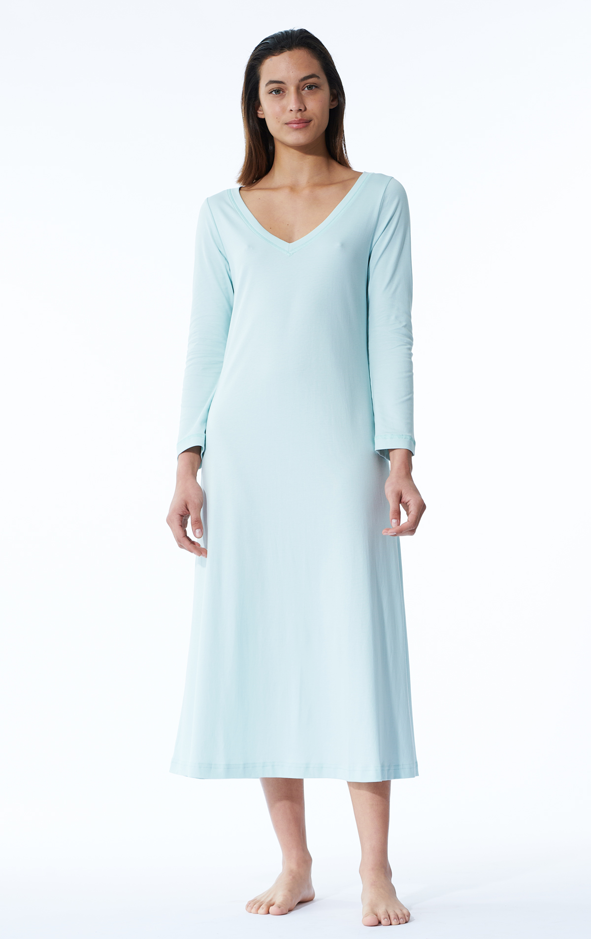 Fall Butterknit Long Sleeve Gown Aqua